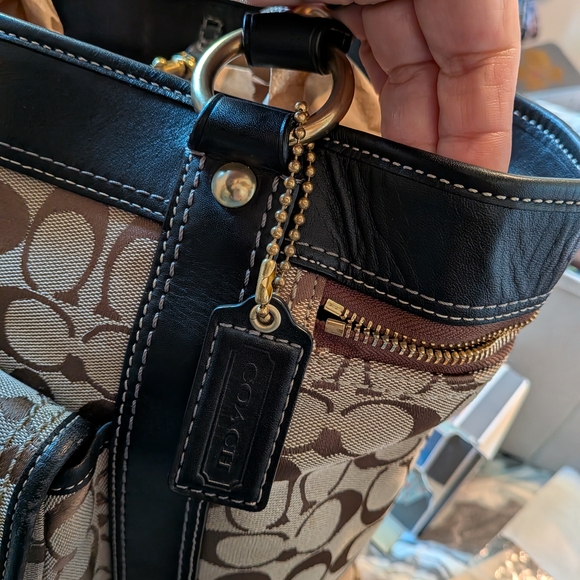 Vintage Coach Legacy Y2K Gigi 65th Anniversary Jacquard Canvas and Leather Bag - Picture 4 of 12